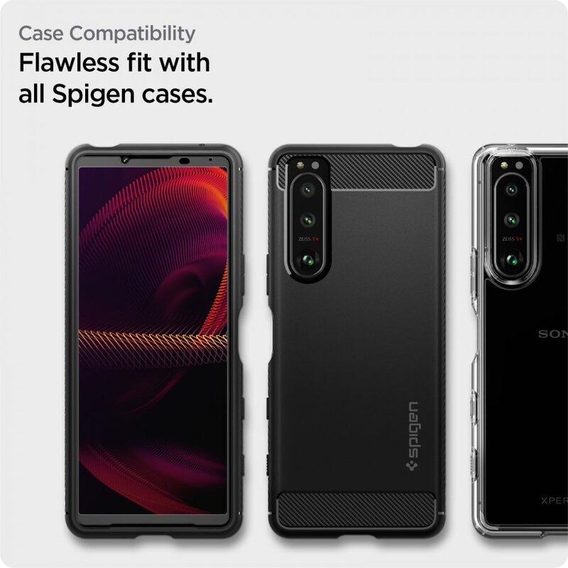 Folie sticla Sony Xperia 5 III Spigen Glas.tR Align Master, negru