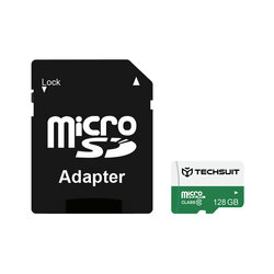 Card memorie 128GB Micro SDXC Techsuit, clasa 10 + adaptor, negru