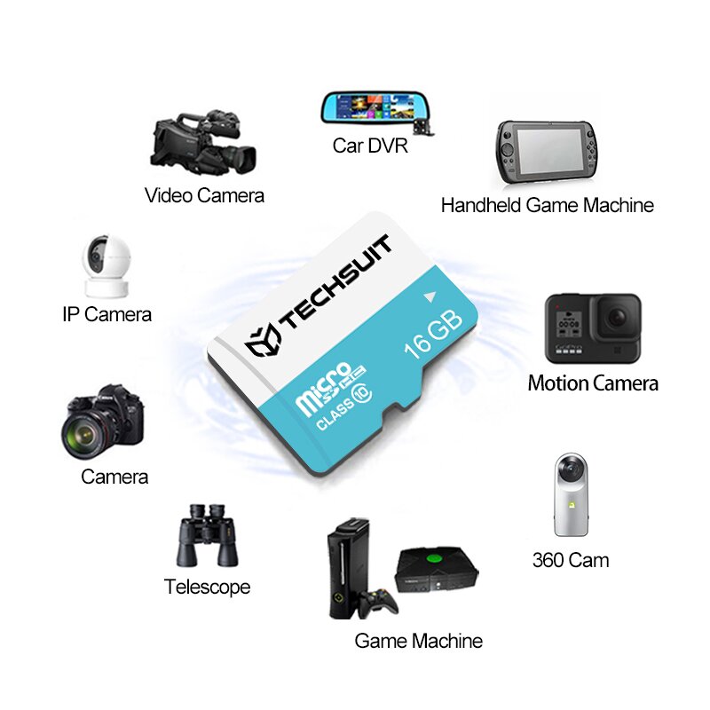 Card memorie 16GB Micro SDHC Techsuit, clasa 10 + adaptor, negru