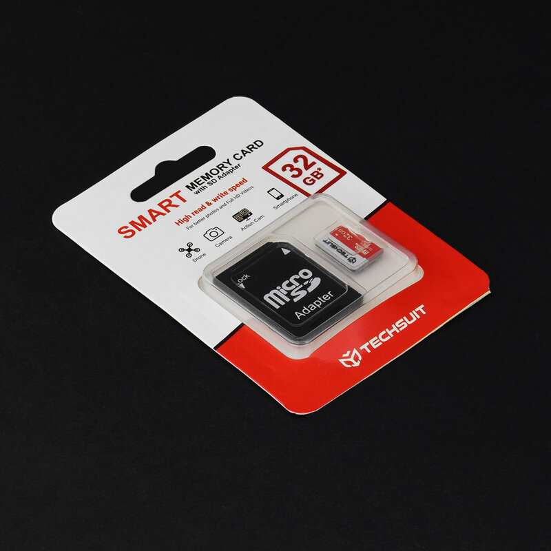 Card memorie 32GB Micro SDHC Techsuit, clasa 10 + adaptor, negru