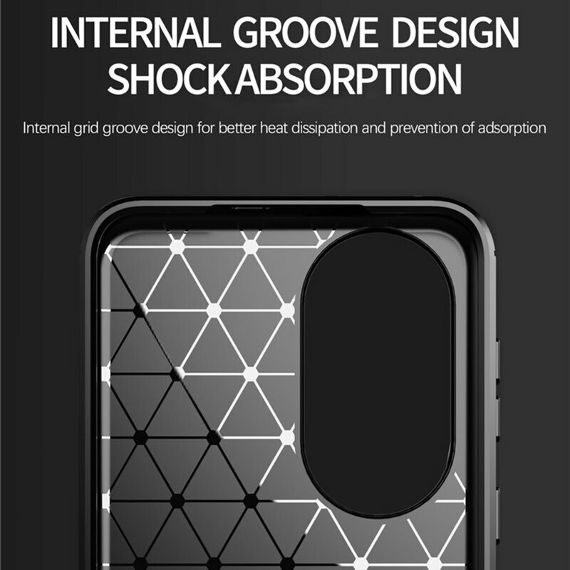 Husa Huawei P50 Pro Techsuit Carbon Silicone - Negru