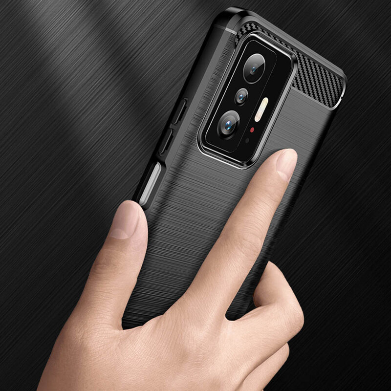 Husa Xiaomi 11T Techsuit Carbon Silicone - Negru