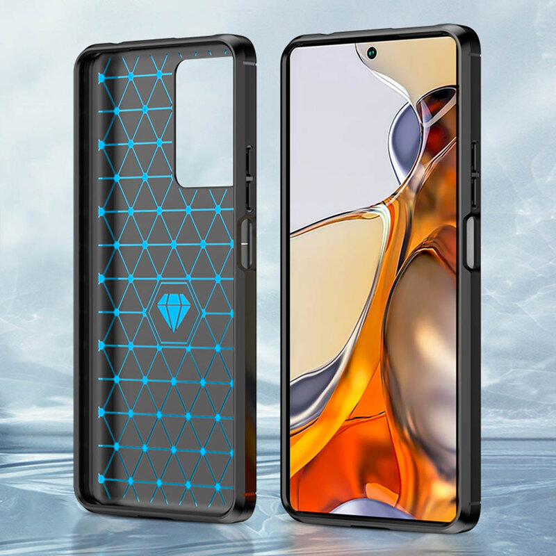 Husa Xiaomi 11T Techsuit Carbon Silicone - Negru