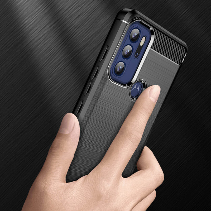 Husa Motorola Moto G60S Techsuit Carbon Silicone - Negru
