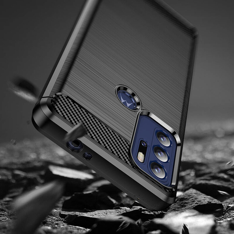 Husa Motorola Moto G60S Techsuit Carbon Silicone - Negru