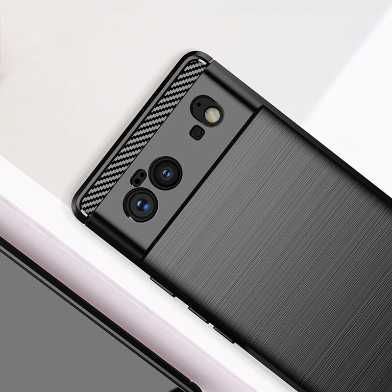 Husa Google Pixel 6 Techsuit Carbon Silicone - Negru