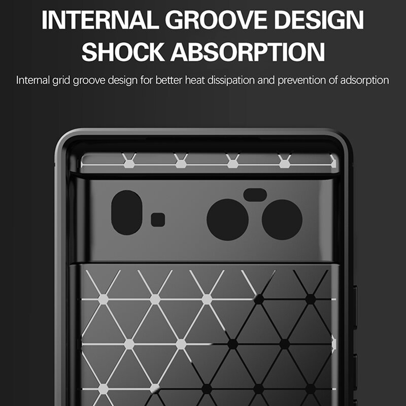 Husa Google Pixel 6 Techsuit Carbon Silicone - Negru