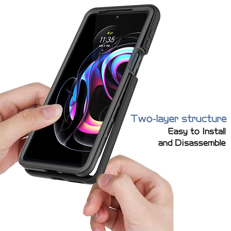 [Pachet 360°] Husa + Folie Motorola Edge 20 Pro Techsuit Defense, negru