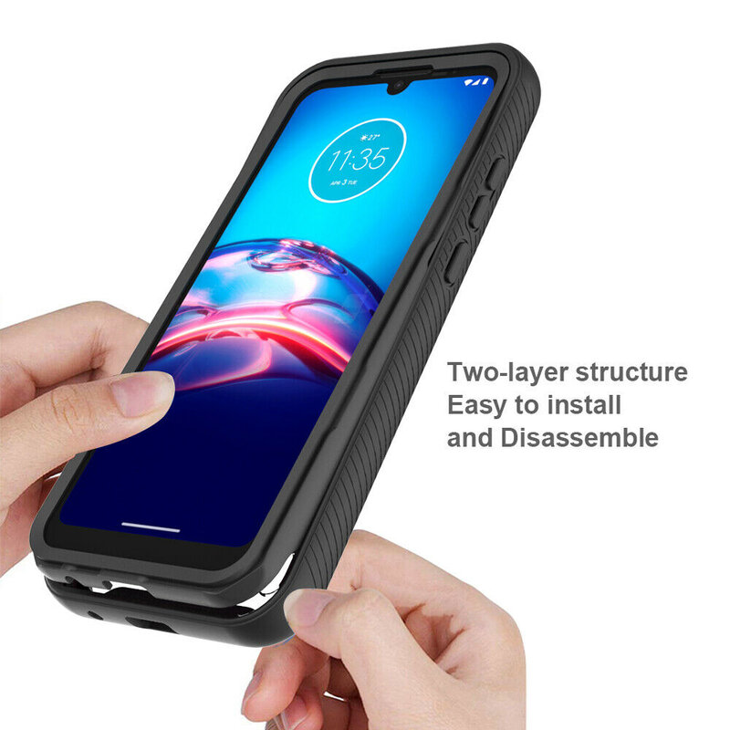[Pachet 360°] Husa + Folie Motorola Moto E6s 2020 Techsuit Defense, negru