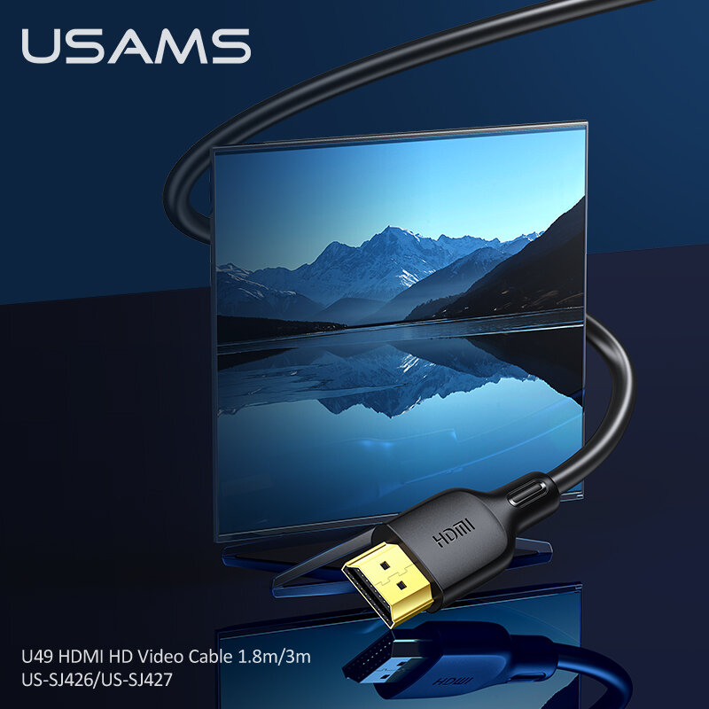 Cablu HDMI 4K USAMS, 3860 x 2160, 3D, 1.8m, negru, US-SJ426