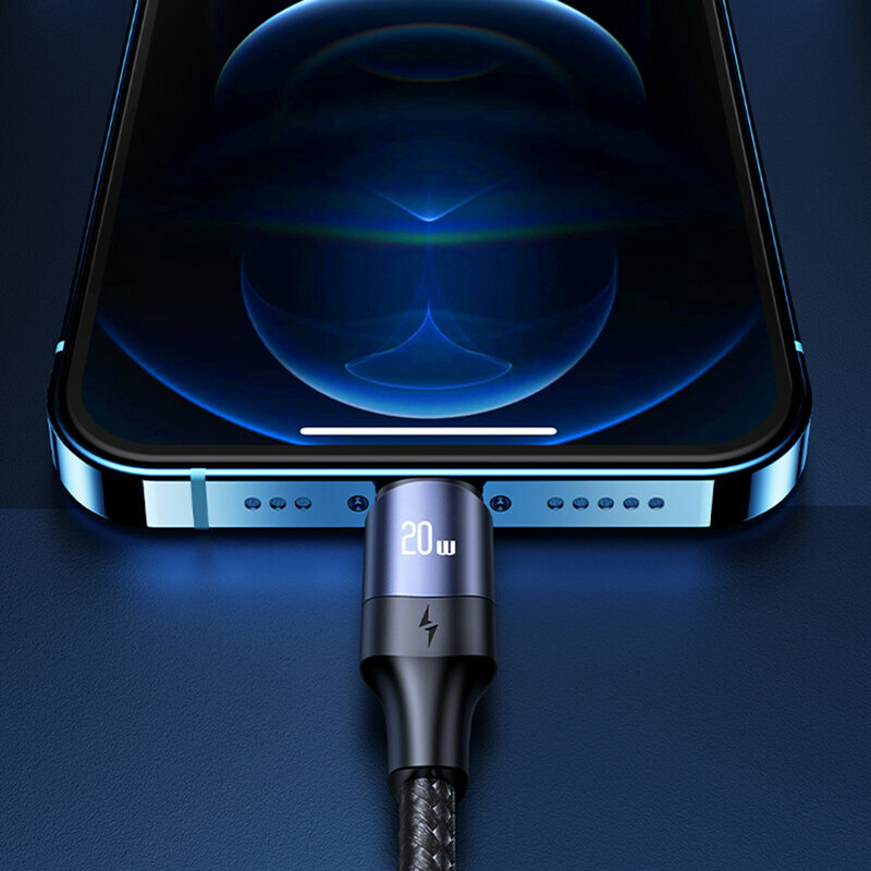 Cablu de date USB-C la Lightning Usams U71, 20W, 1.2m, negru