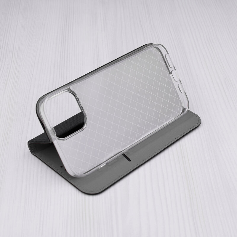 Husa Smart Book iPhone 13 Pro Max Flip, negru