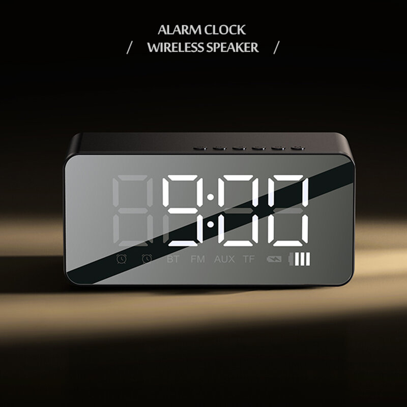 Ceas desteptator digital cu boxa wireless Usams, negru, US-YX007