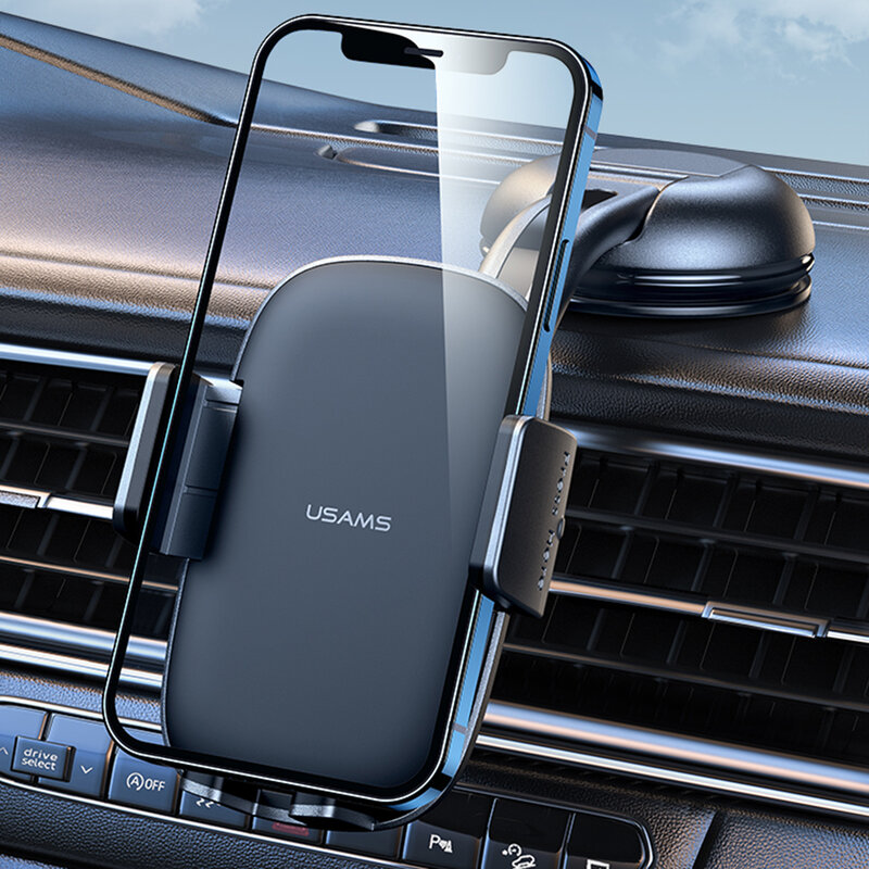 Suport telefon bord/ parbriz auto Usams, negru, US-ZJ063