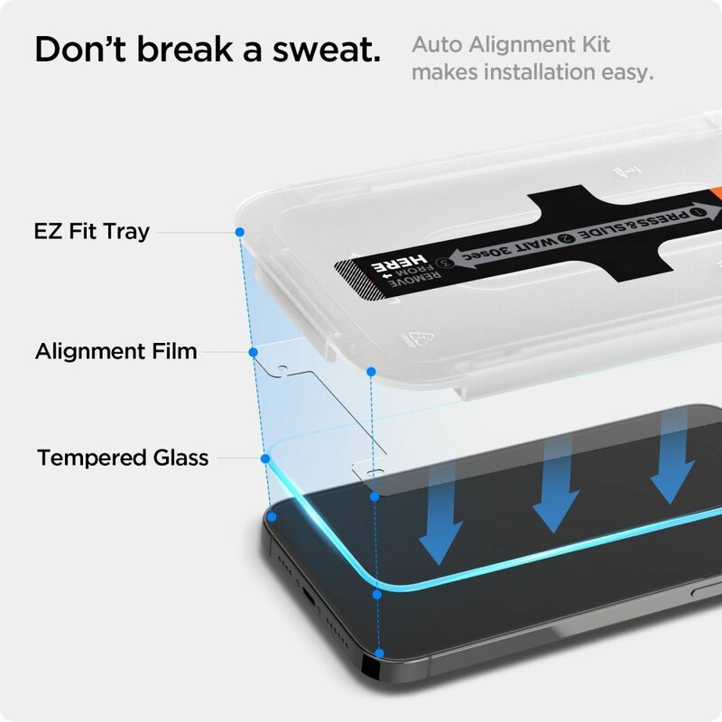 Folie iPhone 13 Spigen Glas.tR EZ Fit, protectie senzor