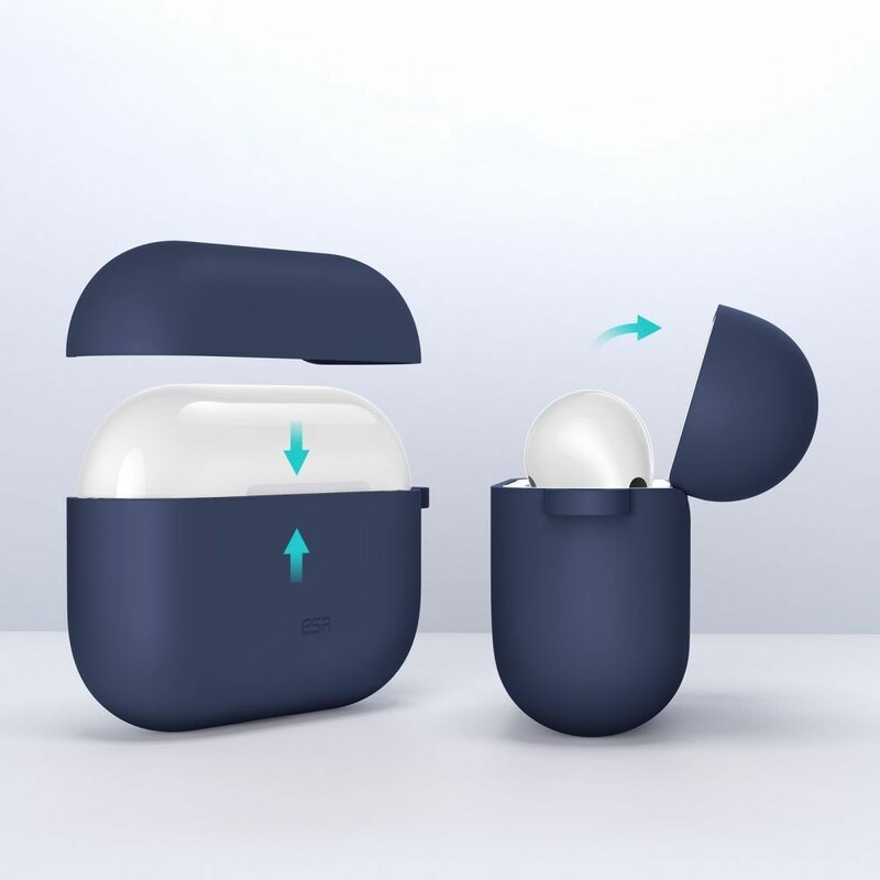 Husa Apple Airpods 3 ESR Bounce, holder metalic, albastru