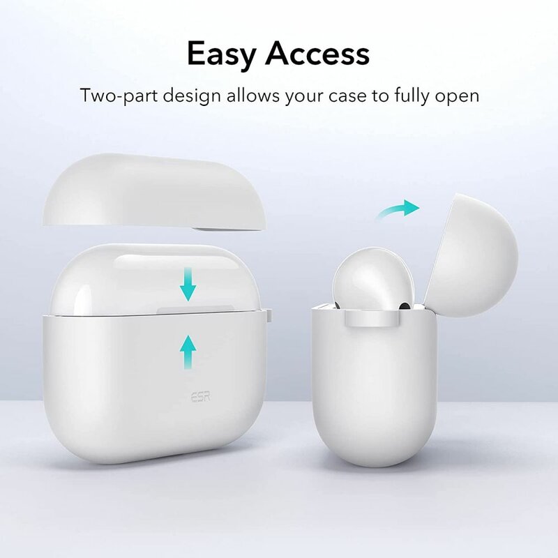 Husa Apple Airpods 3 ESR Bounce, holder metalic, alb