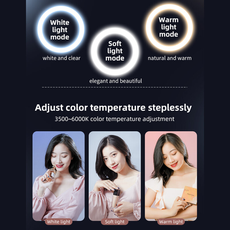 Lampa circulara LED cu suport telefon Usams, roz, US-ZB120