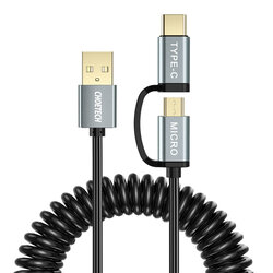 Cablu USB to Type-C/ Micro-USB Choetech, 3A, 1.2m, negru, XAC-0012