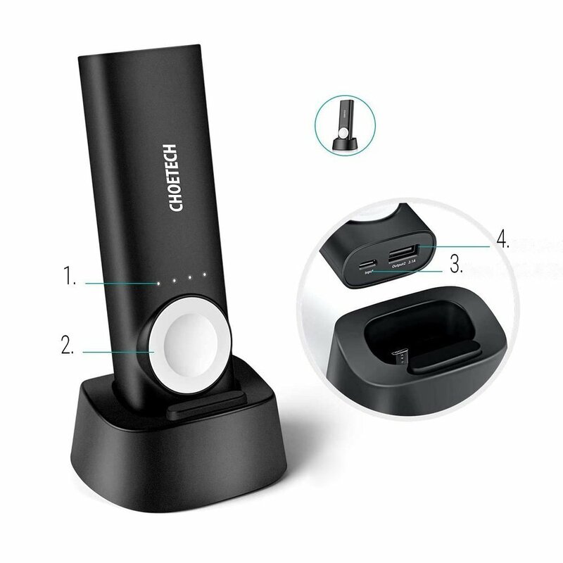 Baterie externa 5000mAh + incarcator Apple Watch Choetech, T315