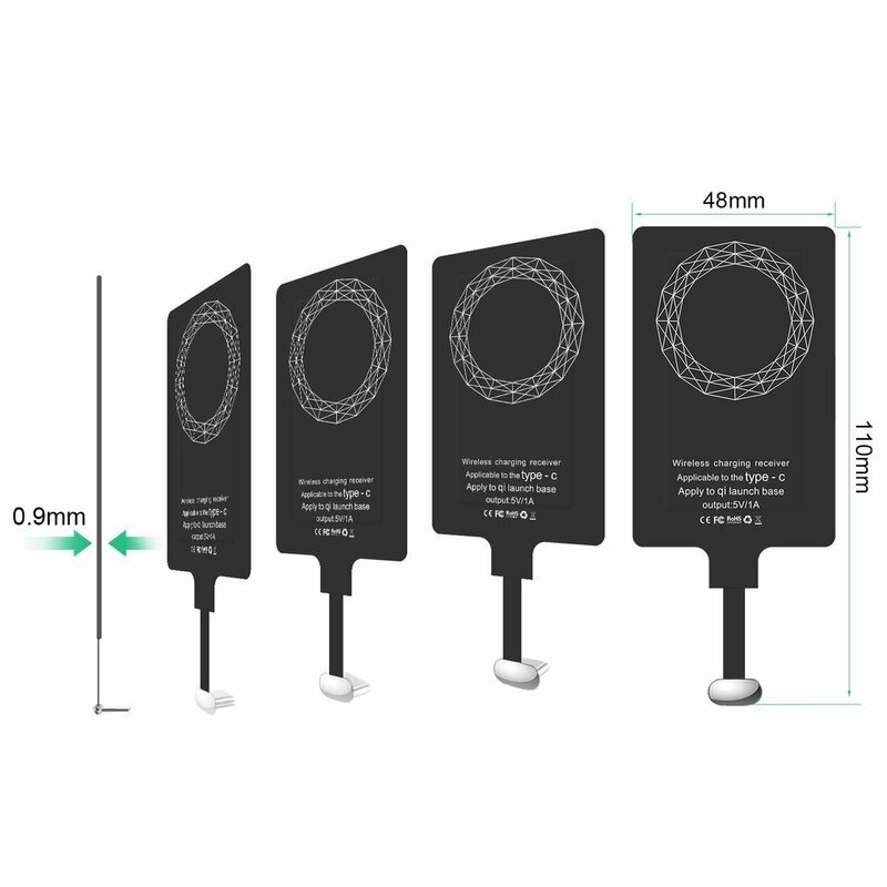 Adaptor incarcare wireless USB-C universal Choetech, WP-TYPEC-301BK