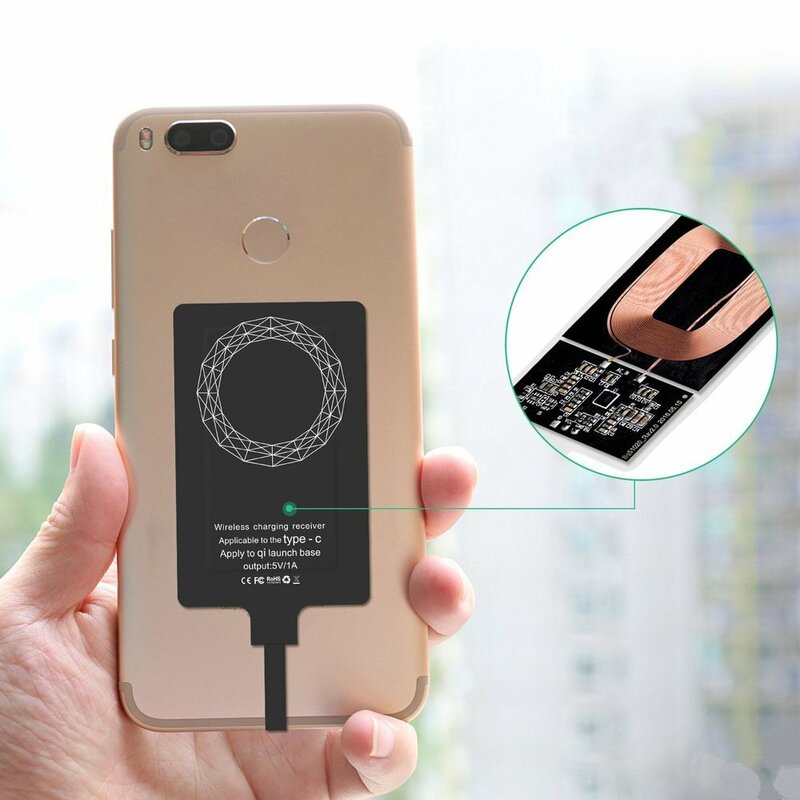 Adaptor incarcare wireless USB-C universal Choetech, WP-TYPEC-301BK