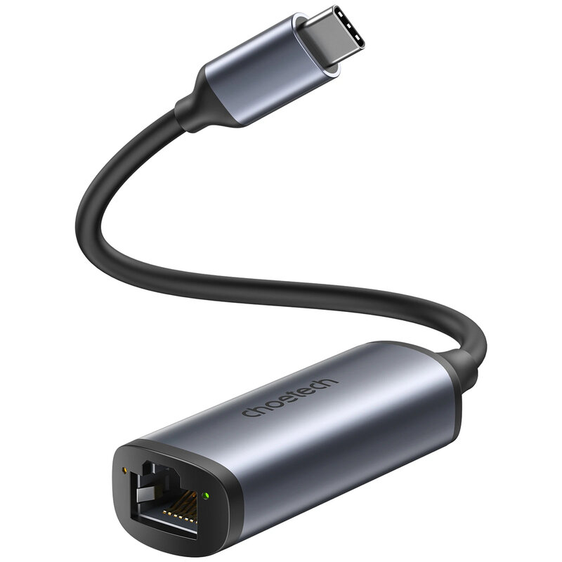 Adaptor USB-C la Ethernet Choetech, RJ45 2.5Gbps, gri, HUB-R02