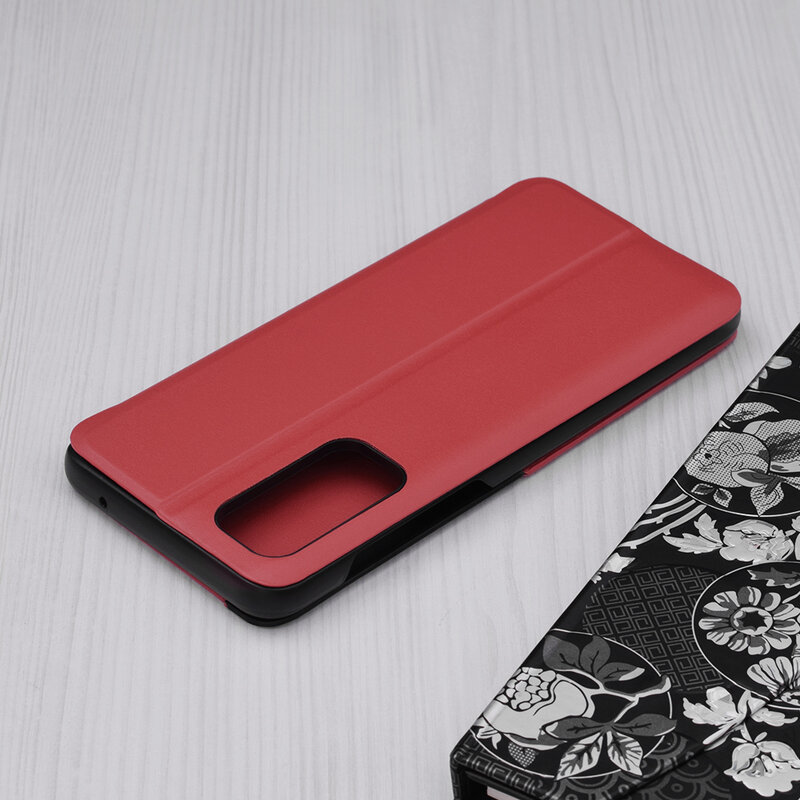 Husa OnePlus Nord 2 5G Eco Leather View flip tip carte - rosu