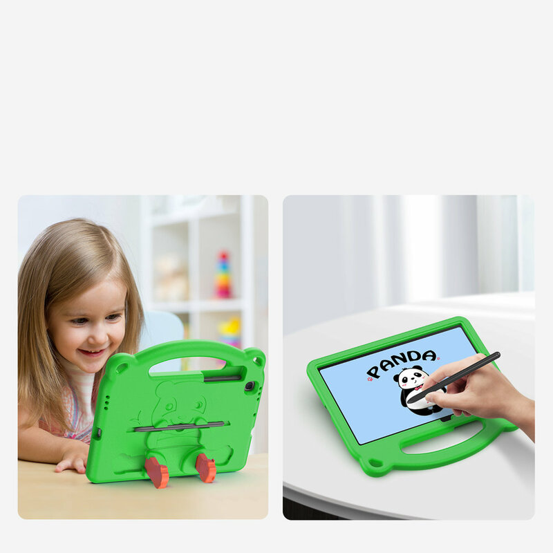 Husa tableta copii Samsung Galaxy Tab S6 Lite 10.4 P610/P615 Dux Ducis Panda, verde