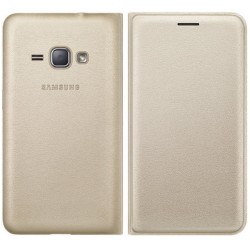 Husa Originala Samsung Galaxy J1 2016 J120 Flip Wallet Gold