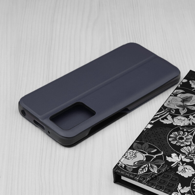 Husa Xiaomi Redmi 10 Eco Leather View flip tip carte, albastru