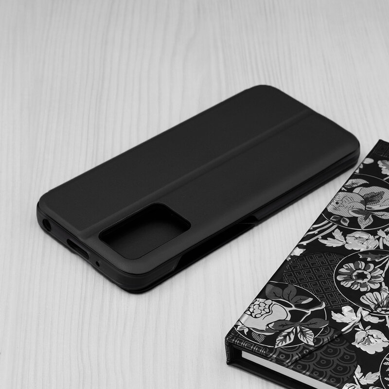 Husa Xiaomi Redmi 10 Eco Leather View flip tip carte, negru