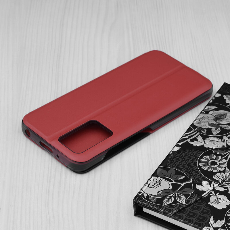 Husa Xiaomi Redmi 10 Eco Leather View flip tip carte, rosu