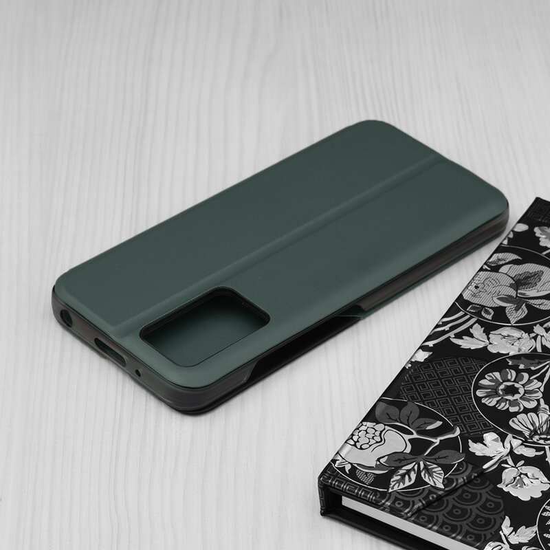 Husa Xiaomi Redmi 10 Eco Leather View flip tip carte, verde