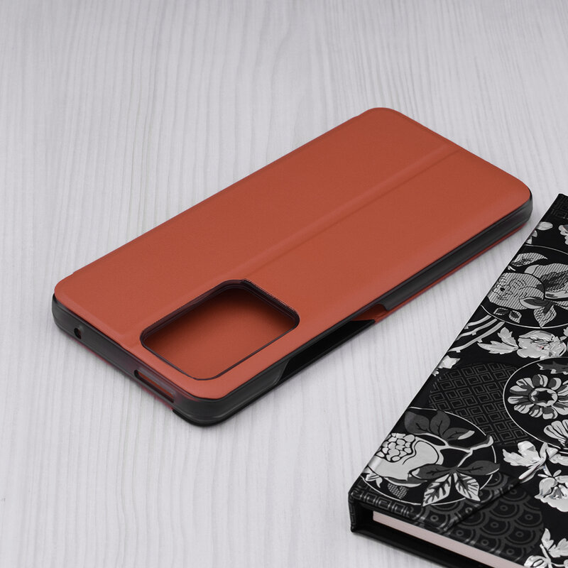 Husa Xiaomi 11T Eco Leather View flip tip carte, portocaliu
