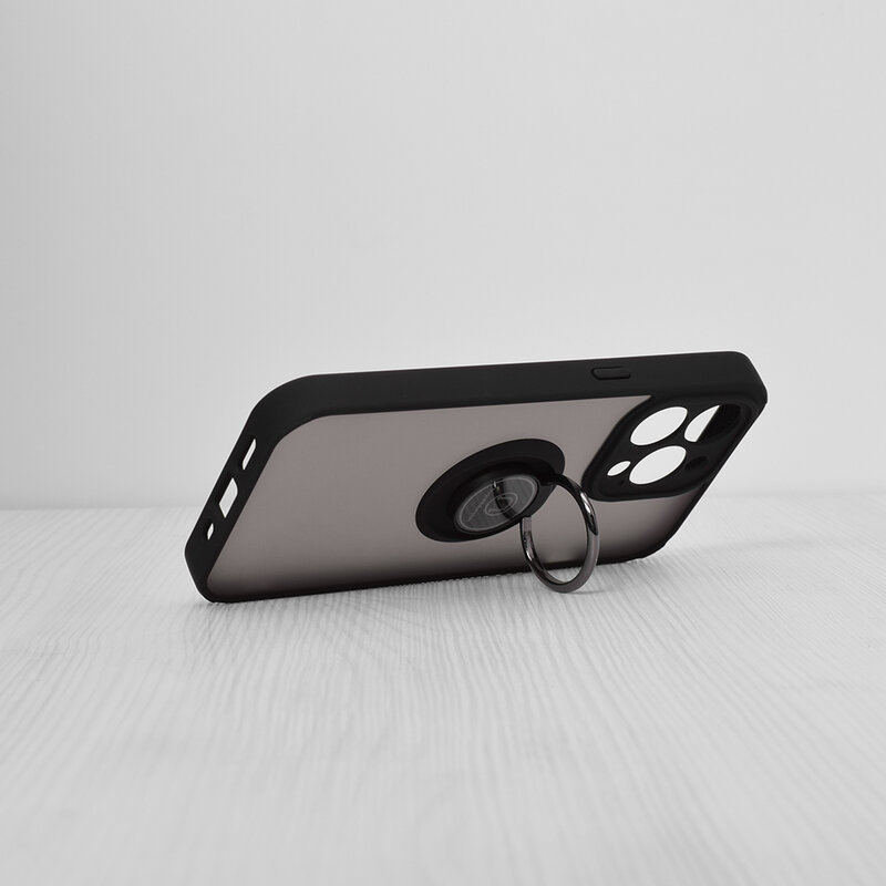 Husa iPhone 13 Pro Techsuit Glinth cu inel suport stand magnetic, negru