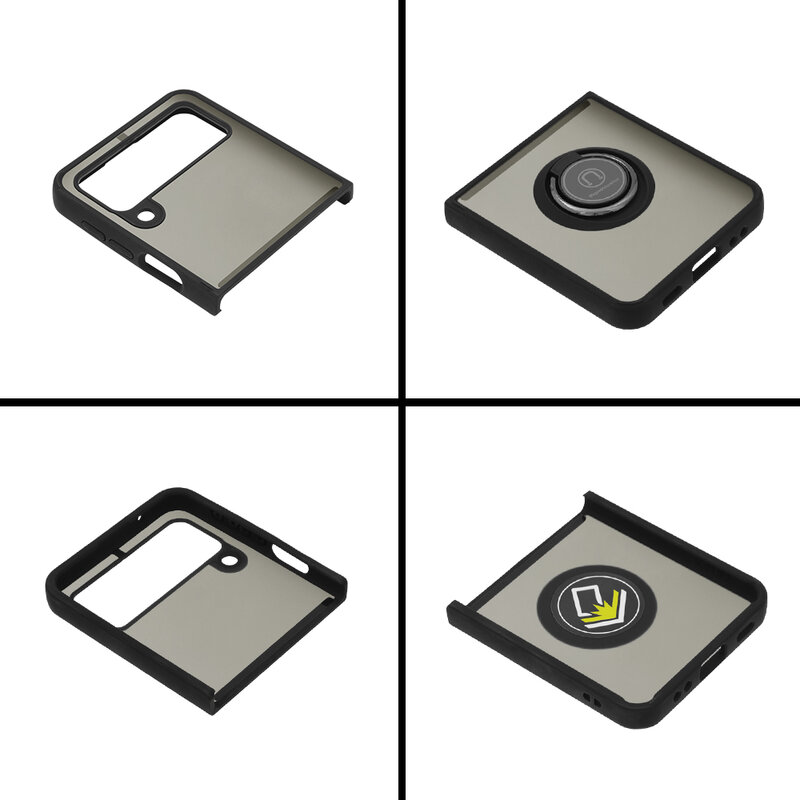 Husa Samsung Galaxy Z Flip3 5G Techsuit Glinth cu inel suport stand magnetic, negru