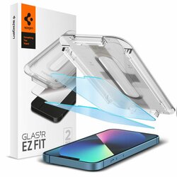 [Pachet 2x] Folie protectie lumina albastra iPhone 13 Spigen Glas.tR EZ Fit, clear