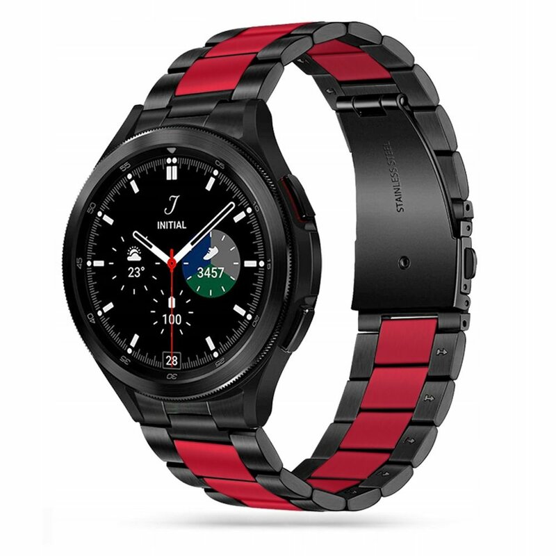 Curea Samsung Galaxy Watch4 Classic 46mm Tech-Protect Stainless, negru rosu