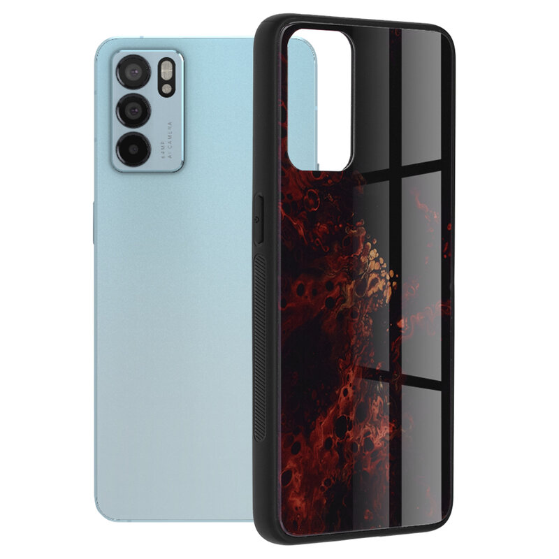 Husa Oppo Reno6 5G Techsuit Glaze, Red Nebula