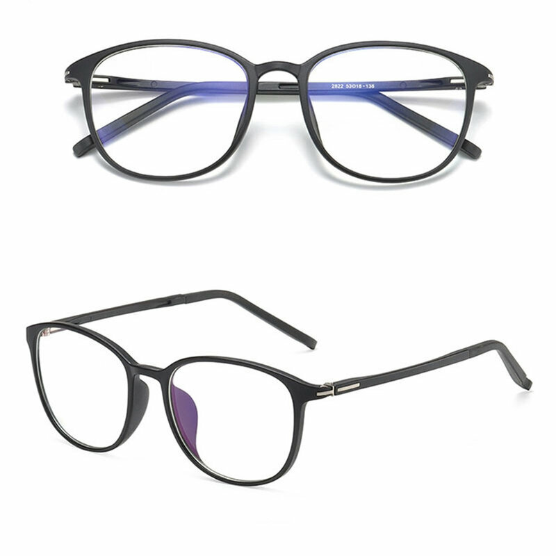 Ochelari rotunzi unisex protectie lumina albastra pentru calculator, bright black, F2822