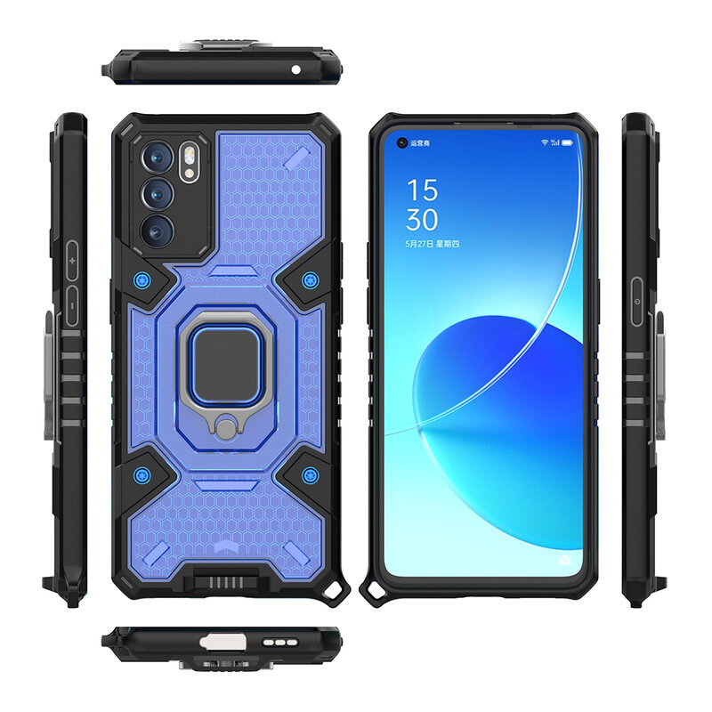 Husa antisoc Oppo Reno6 5G Techsuit Honeycomb, albastru