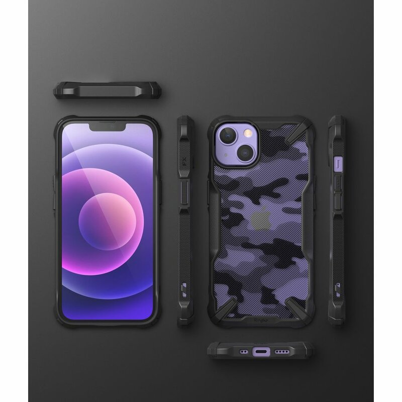 Husa iPhone 13 mini Ringke Fusion X Design - Camo Black