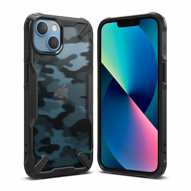 Husa iPhone 13 Ringke Fusion X Design - Camo Black