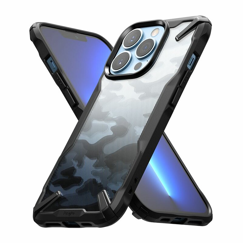 Husa iPhone 13 Pro Ringke Fusion X Design - Camo Black
