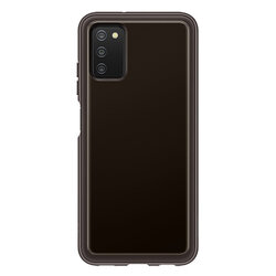 Husa originala Samsung Galaxy A03s Soft Clear Cover, negru transparenta