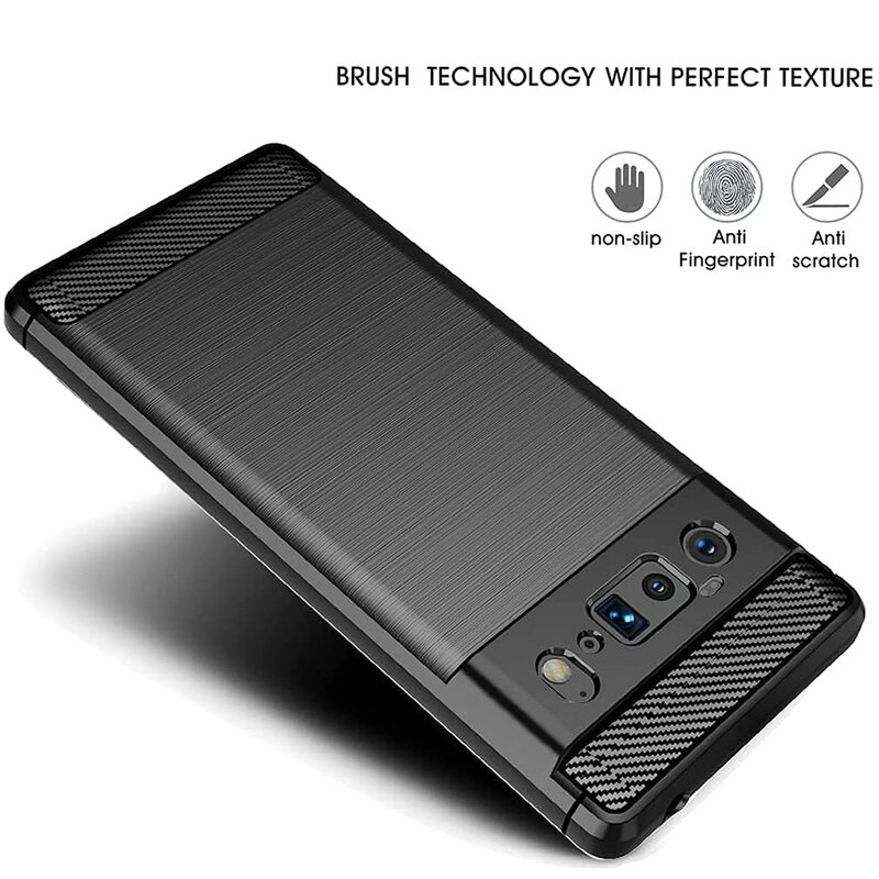 Husa Google Pixel 6 Pro Techsuit Carbon Silicone - Negru