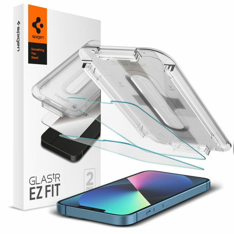 [Pachet 2x] Folie iPhone 13 Pro Max Spigen Glas.tR EZ Fit, AGL03375