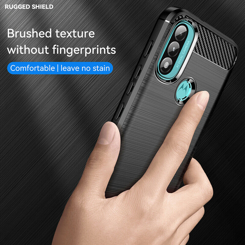 Husa Motorola Moto E20 Techsuit Carbon Silicone, negru