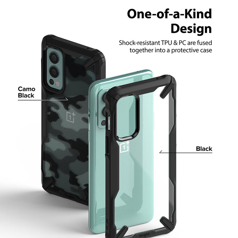 Husa OnePlus Nord 2 5G Ringke Fusion X Design - Camo Black